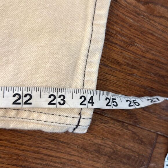 Everlane the cheeky Jean crop ecru black seaming size 30 short - Picture 6 of 12